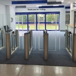 High Glass Speed Gates installed at a city college